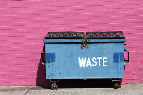 Recycling bins and commercial waste containers in Bermondsey street